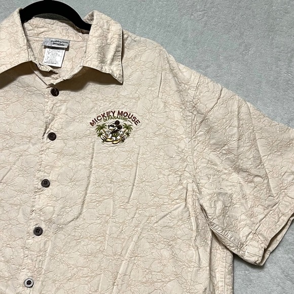 Vintage Disney Parks Mickey Mouse in Paradise Embroidered Camp Shirt Size L - Picture 6 of 7